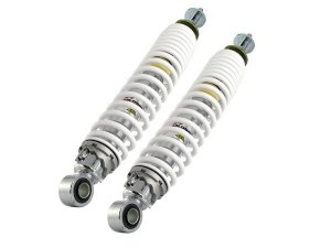 Stodmpfer MALOSSI RS24 TWIN  hinten fr Vespa GTS/GTS Super /GTV/GT 60/GT/GT L 125 -300ccm  Krper: silber, Feder: schwarz,
