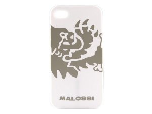 Schutzhlle MALOSSI iPhone 4 /4S, Lwenkopf, wei, Polycarbo.. ..nat, gummiert
