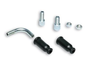 Seilzugkrmmer MALOSSI fr DELL`ORTO PHBG 19-21/PHBL 20 -26, 90, L 24 mm, H 20 mm,  5/6 mm,  1 Satz mit 2 Schrauben (M5 /M6), Komplett