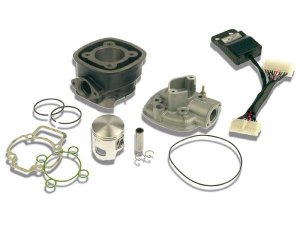 Rennzylinder MALOSSI 68ccm  fr PIAGGIO Purejet 50ccm 2T LC  Graugu,  2 Kolbenring(e), KB  12mm, inkl. Zylinderkopf,  47,0mm,