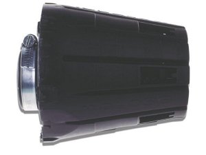 Rennluftfilter MALOSSI E5,  gerade  fr PHBG/A 15-21,  L 32x1,25mm, H 90mm  schwarz, mit Kappe, Innenfilter: rot,  geschraubt