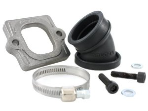 Ansaugstutzen MALOSSI MHR X360,  fr KOSO/PWK/S6/PHBH/VHST Vergaser 26-30,  fr GILERA/PIAGGIO Durchlass: 30mm, Anschluss Vergaser: 35mm,  Viton,
