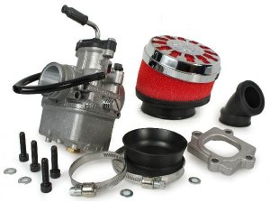 Vergaserkit MALOSSI VHST 28  fr MINARELLI liegend  Anschluss Motor: 35mm,   inkl. 360-Ansaugstutzen, MALOSSI Luftfilter (E13)
