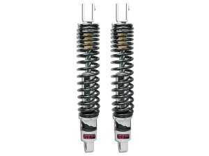 Stodmpfer MALOSSI RS24 TWIN  hinten fr MBK 125 Skycruiser /125-250 Skyliner/YAMAHA 125 -250 Majesty/125 XCity/125 -250 X-Max  Krper: silber, Feder: schwarz