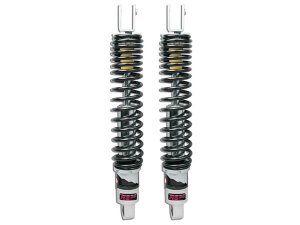 Stodmpfer MALOSSI RS24 TWIN  hinten fr MBK 125 Skycruiser /125-250 Skyliner/YAMAHA 125 -250 Majesty/125 XCity/125 -250 X-Max  Krper: silber, Feder: schwarz