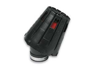 Rennluftfilter MALOSSI E5,  gerade  PHBL 25,  Anschluss: 43mm, H 102mm  schwarz, mit Kappe, Innenfilter: rot