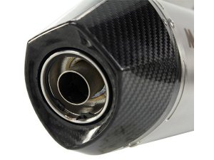 Rennauspuff MALOSSI RX, fr APRILIA 125-200 Sportcity Light 09-11 4T, LC, i.e.,  silber, Dmpfer: Edelstahl,  mit E-Norm, mit Carbon Endkappe
