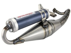 Rennauspuff MALOSSI Art of Performance, fr MBK/YAMAHA  Booster/Booster NG/Naked /Rocket/BWS  lackiert, Dmpfer: Aluminium,  Farbe (ESD): graublau,  E-Pass