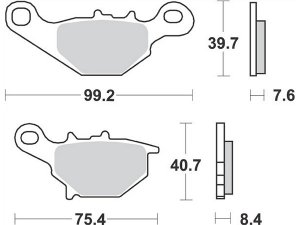Bremsbelge MALOSSI MHR, S47,  99,5x40x7,5mm  76x41,5x8,2mm