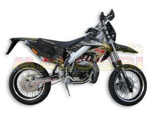 Rennauspuff MALOSSI MHR Supe.. ..rmoto, fr HM Derapage RR 11  fr MINARELLI AM6 50ccm 2T LC  Stahl