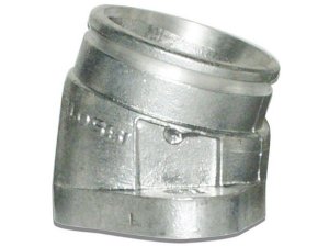 Ansaugstutzen MALOSSI fr DELL`ORTO  PHM 40 H/ PHM 40 N/PHM 42, hinterer Vergaser,  fr DUCATI 600 Pantah/900 Pantah  Durchlass: 34mm, Anschluss Vergaser: 45mm