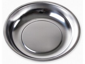 Magnetschale rund, =150mm, aus rostfreiem Edelstahl mit rutschhemmendem Gummifu