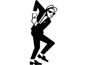 Aufkleber 2-Tone SKA Dancer schwarz/weiß, L 160mm, B 70mm