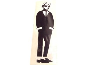 Aufkleber 2-Tone SKA-Mann schwarz/weiß,L 175mm, B 48mm