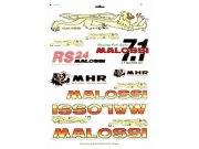 Aufkleberset MALOSSI Logo, Schriftzug 10-teilig, L 350mm,...
