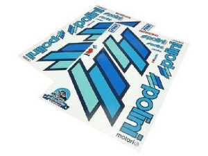 Aufkleberset POLINI Scooter Team blau/weiß, L 480mm, B...