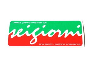 Aufkleber SEIGIORNI Logo grün/weiß/rot, L 155mm, B 60mm