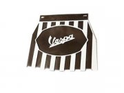 Spritzlappen Vespa, blaue Schrift, schwarz/wei gestreift