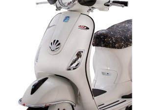 Monoschlitzrohr Beinschild SIP fr Vespa LX/LXV/S 50-150ccm schwarz matt, Kunststoff, links