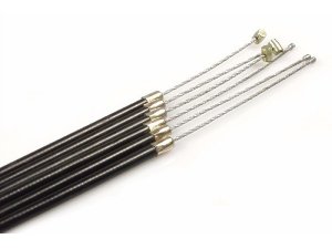 Seilzug Gas, mit Hlle, Ltnippel und Tonnennippel, MALOSSI fr Vespa P80-150X /P200E/PX80-200E/Lusso/T5  1,6mm/5,0 mm, L (Seil)=1840mm, L (Hlle)=1670mm