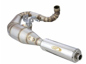 Rennauspuff SIP Performance 2.0 fr Vespa 200 Rally/P200E /PX200 E/Lusso ->`94/Cosa 1 200 Edelstahl, Dmpfer: Edelstahl, lefthand, breitreifentauglich, BSAU 193 A 1990 T3