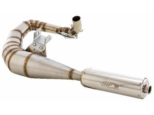 Rennauspuff SIP Performance 2.0 fr Vespa 125 GT/GTR/TS /150 GL/Sprint/V/PX80-150/PE /Lusso/Cosa 1 Edelstahl, Dmpfer: Edelstahl, lefthand, breitreifentauglich, BSAU 193 A 1990 T3