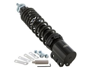 Stodmpfer SIP PERFORMANCE 2.0 vorne fr Vespa P80-150X /P200E/PX80-200E/Lusso/`98 /MY/`11/T5 Aluminium, Krper: schwarz, Feder: schwarz, Hrte: M, 70 LB, Federvorspannung: einstellbar, Zugstufeneinstellung: 20-fach, L 240 mm