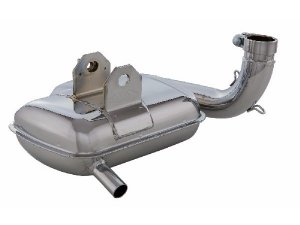 Rennauspuff SIP ROAD 2.0 fr Vespa 125 VNA-TS/150 VBA -Sprint/PX80-150/PE/Lusso Stahl, chrom, breitreifentauglich, groer Krmmer