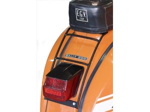 Gepcktrger hinten, SIP 70s fr Vespa 125 VNB4-6/GT/GTR/TS /Super/150 VBB2/GL/Sprint/V /160 GS 2/180 SS/ Rally silber, Gepckauflage: 30x20 cm, starr