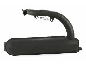 Rennauspuff SIP ROAD Banane fr Vespa 50/N/L/R/S/Special /SR/SS Stahl, schwarz, groer Krmmer