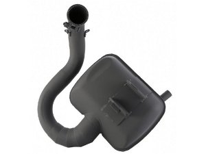 Rennauspuff SIP ROAD 2.0 fr Vespa 200 Rally/P200E/PX200 E /Lusso/`98/MY/Cosa 200 Stahl, schwarz, breitreifentauglich, groer Krmmer
