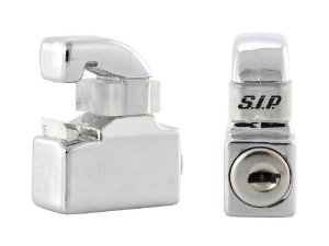 Schloss Set Seitenhaube, SIP fr Vespa 125 GT/GTR/TS/Super /150 GL/Sprint/V./Super/160 GS/180 SS/PX Aluminium, chrom, Paar, mit 2 Schlssel, Diebstahlschutz
