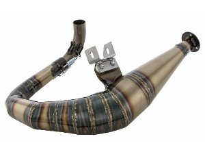 Rennauspuff SIP Performance 2.0 fr Vespa 125 GT/GTR/TS /150 GL/Sprint/V/PX80-150/PE /Lusso/Cosa 1 Stahl, klarlackiert, Dmpfer: Aluminium, Farbe (ESD): schwarz matt, lefthand, breitreifentauglich, BSAU 193 A 1990 T3