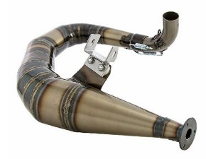 Rennauspuff SIP Performance 2.0 fr Vespa 125 GT/GTR/TS /150 GL/Sprint/V/PX80-150/PE /Lusso/Cosa 1 Stahl, klarlackiert, Dmpfer: Aluminium, Farbe (ESD): schwarz matt, lefthand, breitreifentauglich, BSAU 193 A 1990 T3