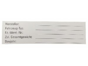 Typenschild universal fr Vespa alle Modelle aluminium, Befestigung: selbstklebend, 100x27 mm