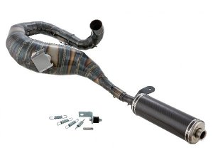 Rennauspuff SIP Performance 2.0 fr Vespa 200 Rally/P200E /PX 200 E Lusso/`98/MY/Cosa 1 Stahl, klarlackiert, Dmpfer: Carbon, righthand, breitreifentauglich, BSAU 193 A 1990 T3
