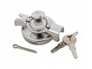 Tankdeckel fr Vespa 50 2-125 /PV/ET3/PK50-125/S Edelstahl poliert, abschliebar
