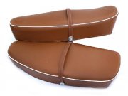 Sitzbank fr Vespa 50-125/PV /ET3, braun, Keder: wei,...