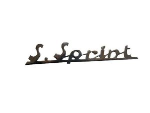 Schriftzug S.Sprint, Heck fr Vespa 90 SS aluminium, Befestigung: 4 Pins, Lochabstand: 94mm