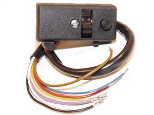 Lichtschalter Conversion fr Vespa 50 R/Special mit Fern-/Abblendlicht, Funktion: Schlieer Hupenknopf: rund, mit Blinker, schwarz, 12V