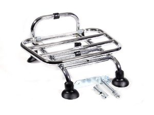 Gepcktrger vorne, RMS fr Vespa alle Modelle Klassik ausser Vespa 50-90SS/Cosa chrom, Gepckauflage: 38x25 cm, klappbar, Abstand zum Rahmen ca. 9cm