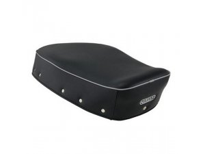 Sitzbankbezug fr Vespa 160 GS 2, dunkelblau, Keder: grau, mit Halteriemen, Emblem: Aquila, Premium Qualitt
