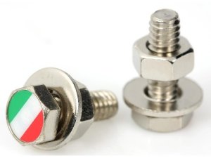 Schraube M6x20 mm, Sechskant,  SIP Nummernschild/-halter  Italienische Flagge