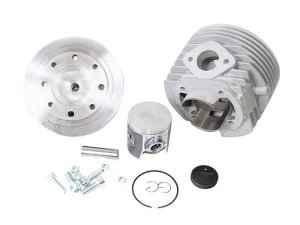 Rennzylinder PINASCO Zuera SS  135ccm fr Vespa 90-125/PV/ET3 /PK/S/XL/2   57,5mm, Aluminium, 5 S,  Hub 51mm,  inkl. Zylinderkopf,  Zndkerze zentral