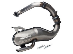 Rennauspuff GIANNELLI Vintage  fr APE 50  Stahl, silber,  bis 102ccm