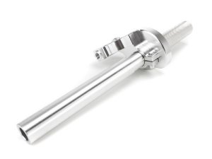 Gasgriffsystem CNC Scooter + Service komplett silber Vespa Lambretta