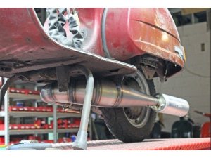 Auspuff Vespa PX 200 / Scooter + Service Newline S hauptstndertauglich, Flansch passend fr Zylinder Malossi alt