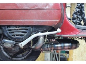 Auspuff Vespa PX 200 / Scooter + Service Newline Edelstahl S hauptstndertauglich, Flansch passend fr Zylinder Malossi alt