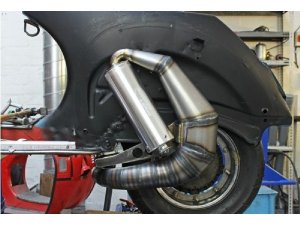 Auspuff Vespa PX 200 / Scooter + Service Newline Curley S, Flansch passend fr Malossi alt