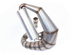 Auspuff Vespa PX 200 / Scooter + Service Newline Curley Edelstahl, Flansch passend fr Zylinder Malossi alt